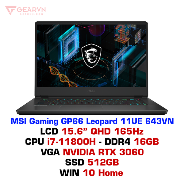  Laptop MSI Gaming GP66 Leopard 11UE 643VN 