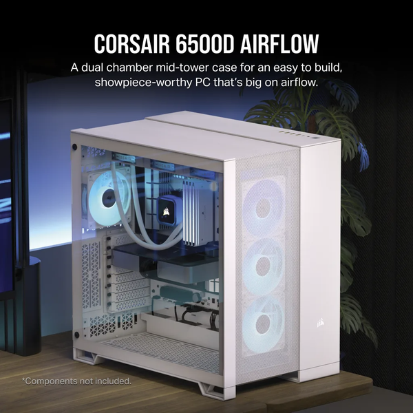  Vỏ máy tính Corsair 6500D Airflow TG Mid-Tower White (CC-9011260-WW) 