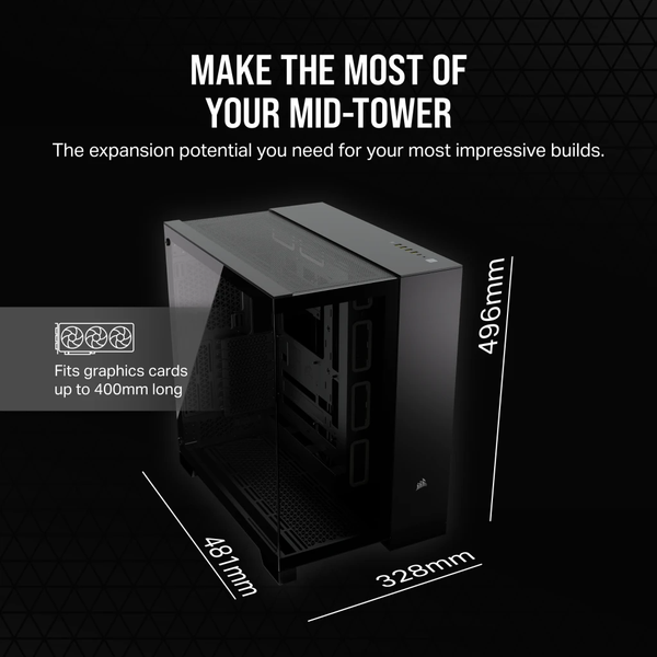  Vỏ máy tính Corsair 6500X TG Mid-Tower Black (CC-9011257-WW) 