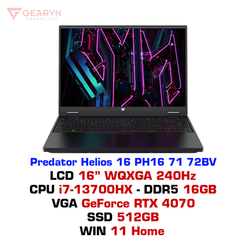 Laptop gaming Acer Predator Helios 16 PH16 71 72BV