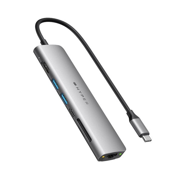 CỔNG CHUYỂN HYPERDRIVE SLAB 7 IN 1 USB C HUB FOR MACBOOK, SURFACE, PC & DEVICES HD22H