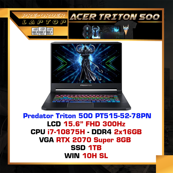  Laptop Gaming Acer Predator Triton 500 PT515-52 78PN 