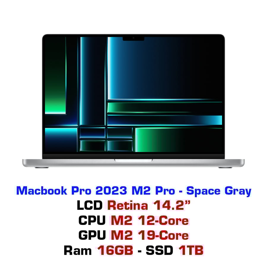 Macbook Pro 14 M2 Pro 12CPU 19GPU 16GB 1TB Space Gray - MPHF3SA/A