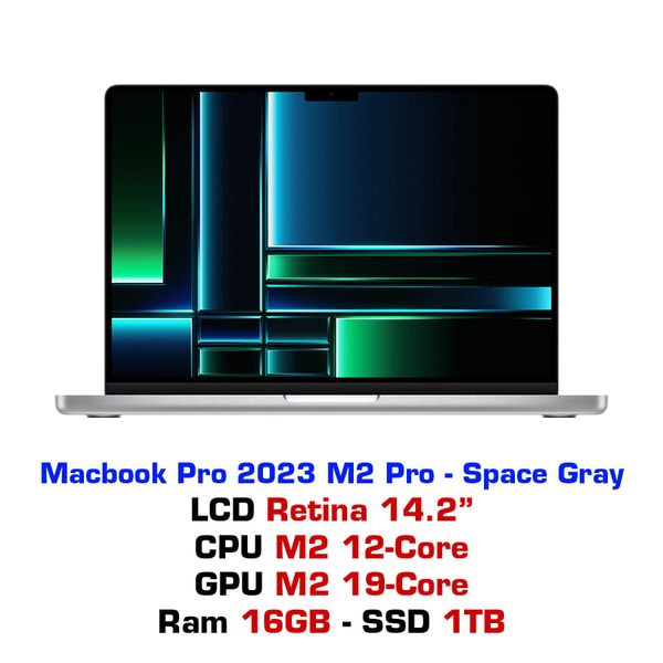 Macbook Pro 14 M2 Pro 12CPU 19GPU 16GB 1TB Space Gray - MPHF3SA/A