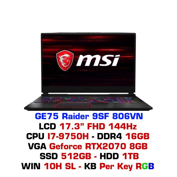  Laptop Gaming MSI GE75 Raider 9SF 806VN 