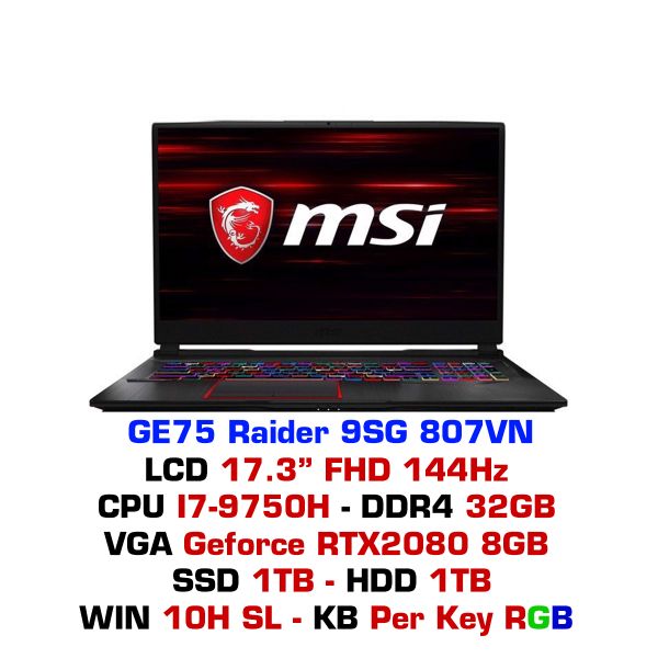  Laptop Gaming MSI GE75 Raider 9SG 807VN 