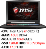  MSI GT72VR 6RD Dominator Tobii 