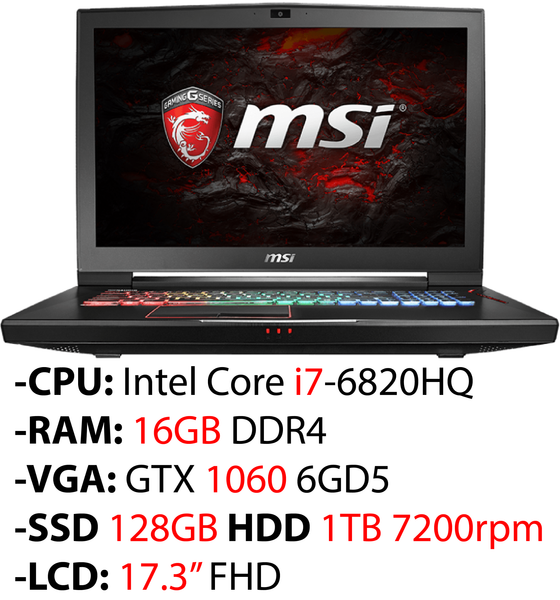  MSI GT72VR 6RD Dominator Tobii 