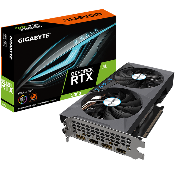  Card màn hình GIGABYTE GeForce RTX 3060 EAGLE 12G (LHR) (GV-N3060EAGLE-12GD) 