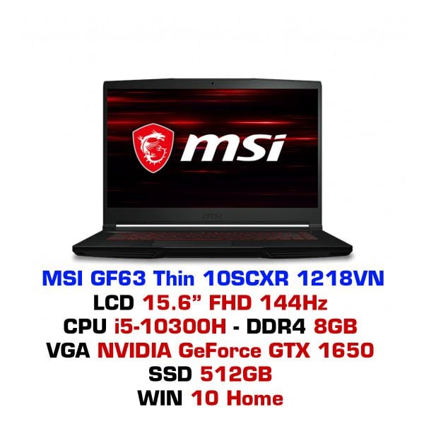  Laptop MSI GF63 Thin 10SCXR 1218VN 