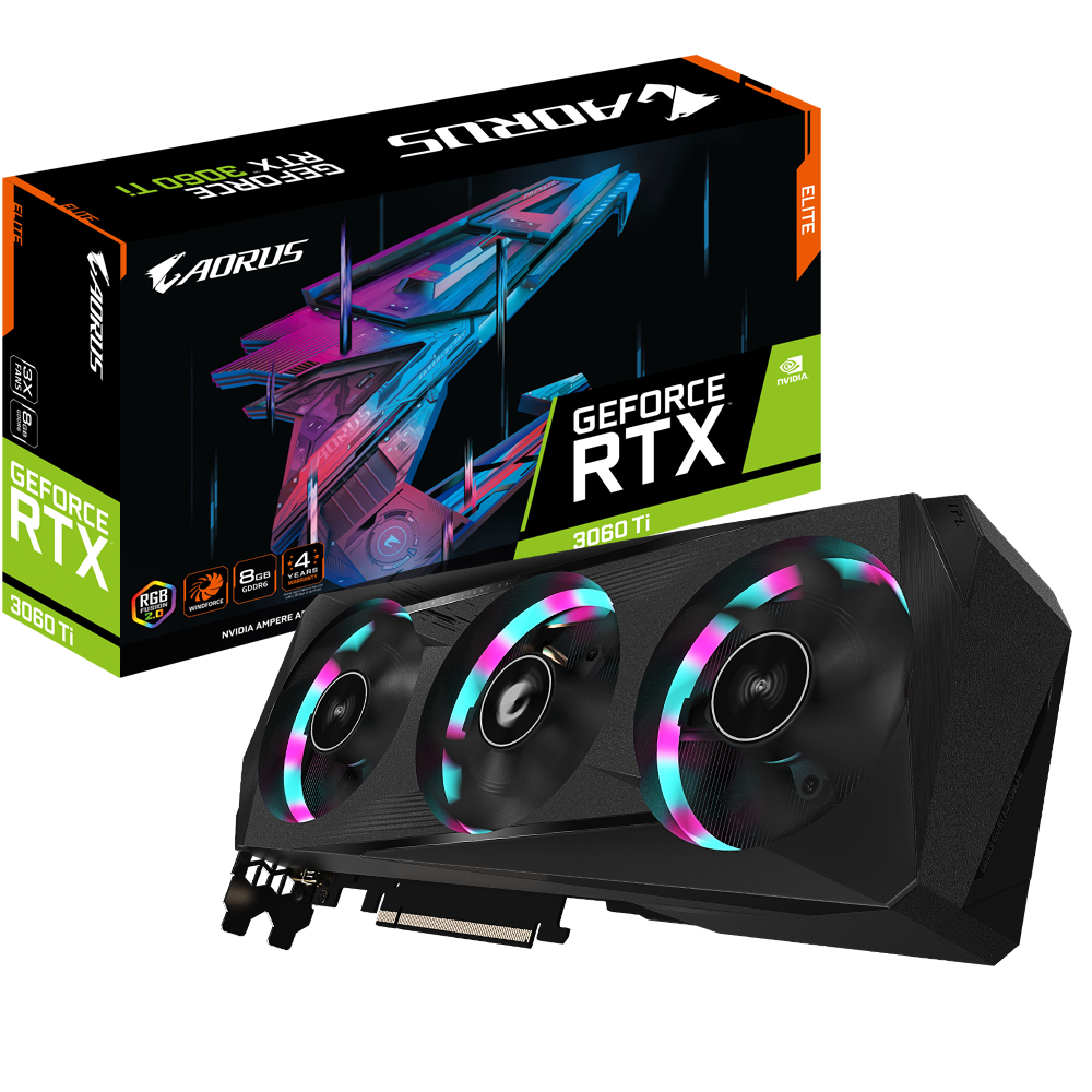 Card màn hình GIGABYTE AORUS GeForce RTX 3060 Ti Elite 8G (GV-N306TAORUS-E-8GD)
