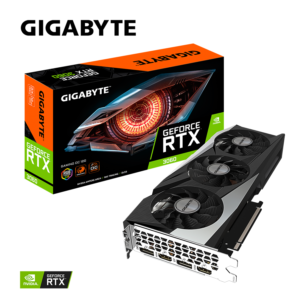 Card màn hình GIGABYTE GeForce RTX 3060 GAMING OC 12G (LHR) (GV-N3060GAMING-OC-12GD)