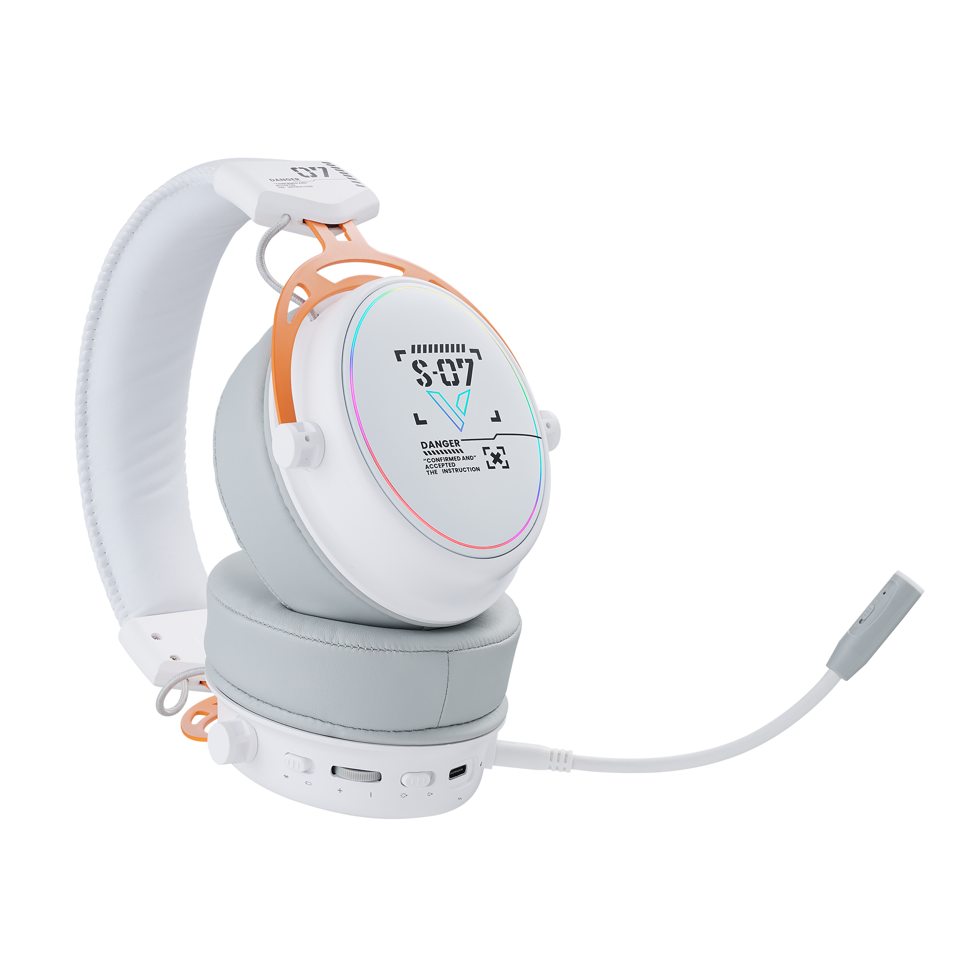 Tai Nghe Rapoo Không Dây Vh800 Rgb White Orange