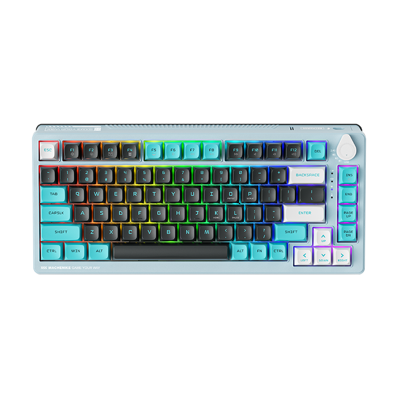 Bàn Phím Machenike K600T - B82 Grey Blue Tri - Mode Gr Sliver Switch