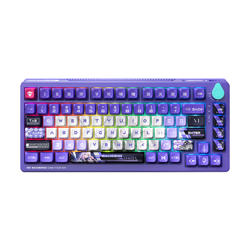 Bàn Phím Machenike K600T - B82 White Purple Tri - Mode Green Switch