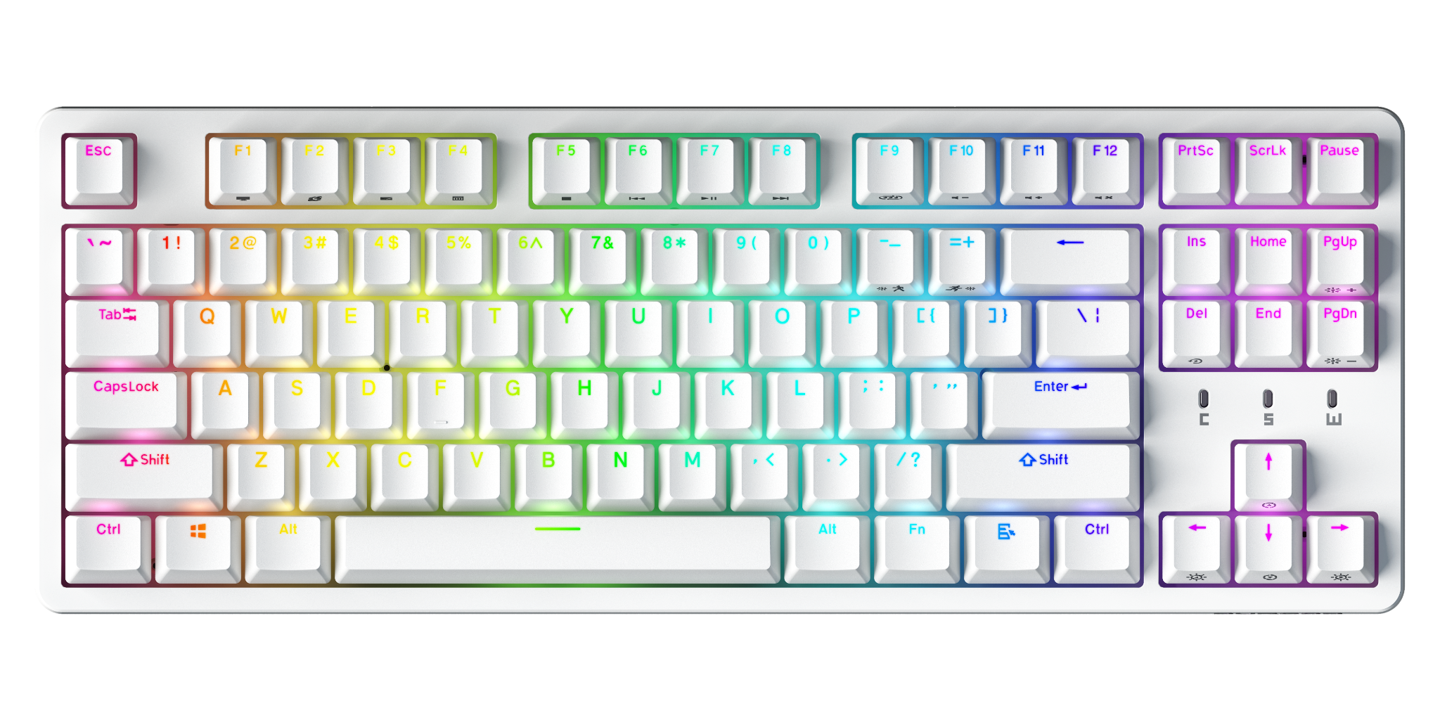 Bàn Phím Cơ Không Dây Durgod Cavalry 87 White Kailh Turbo Brown Switch