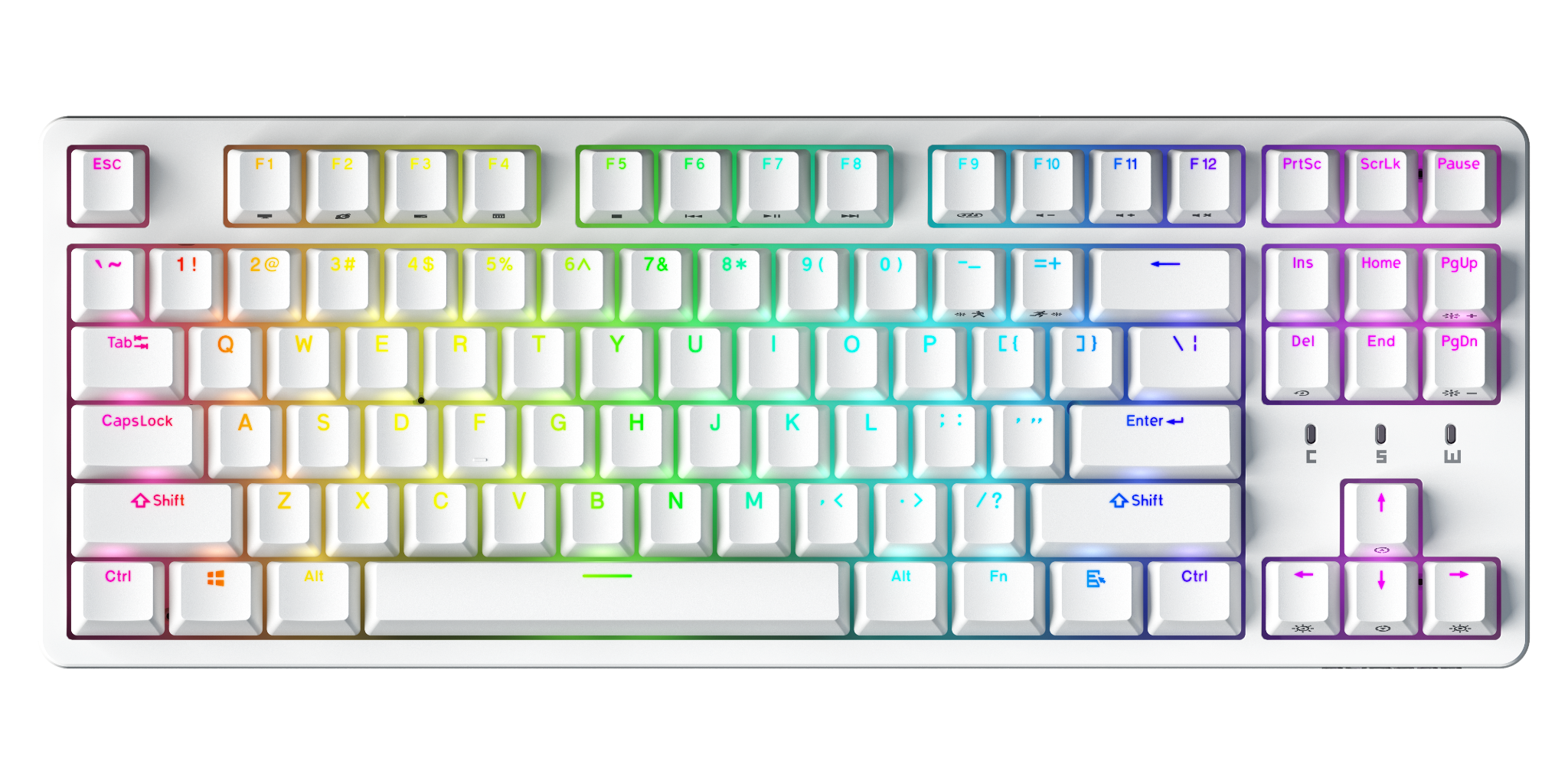 Bàn Phím Cơ Không Dây Durgod Cavalry 87 White Kailh Turbo Red Switch