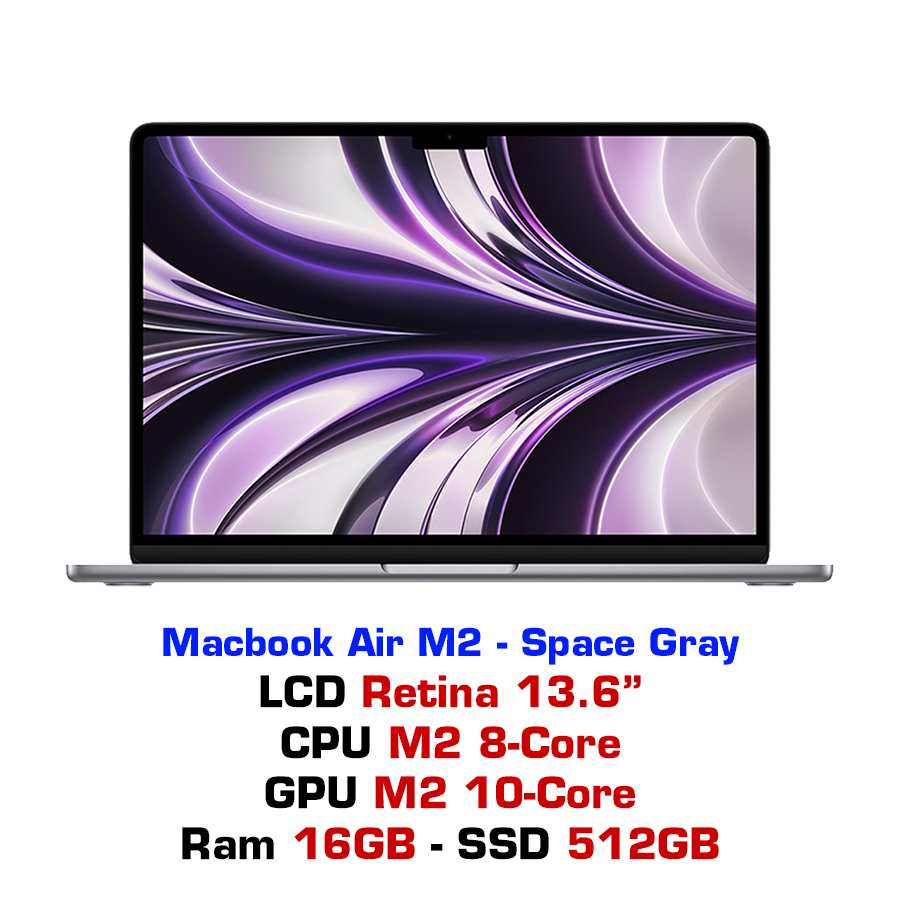 Macbook Air M2 10GPU 16GB 512GB - Space Grey