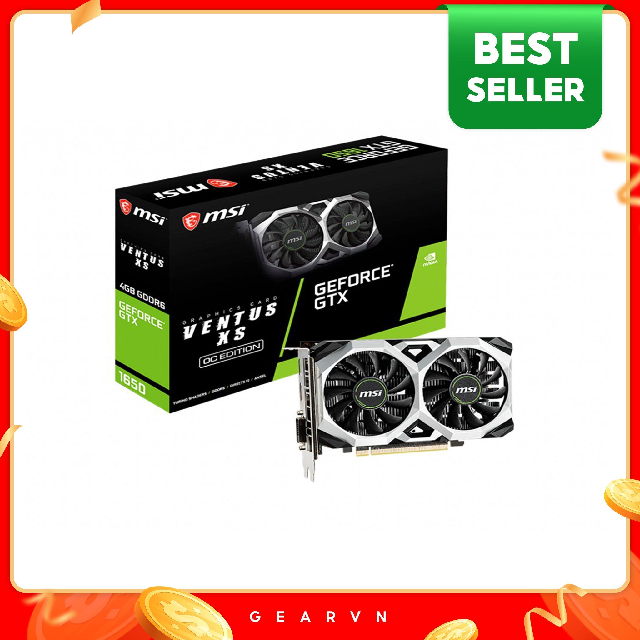 Card màn hình MSI GeForce GTX 1650 D6 Ventus XS 4GB