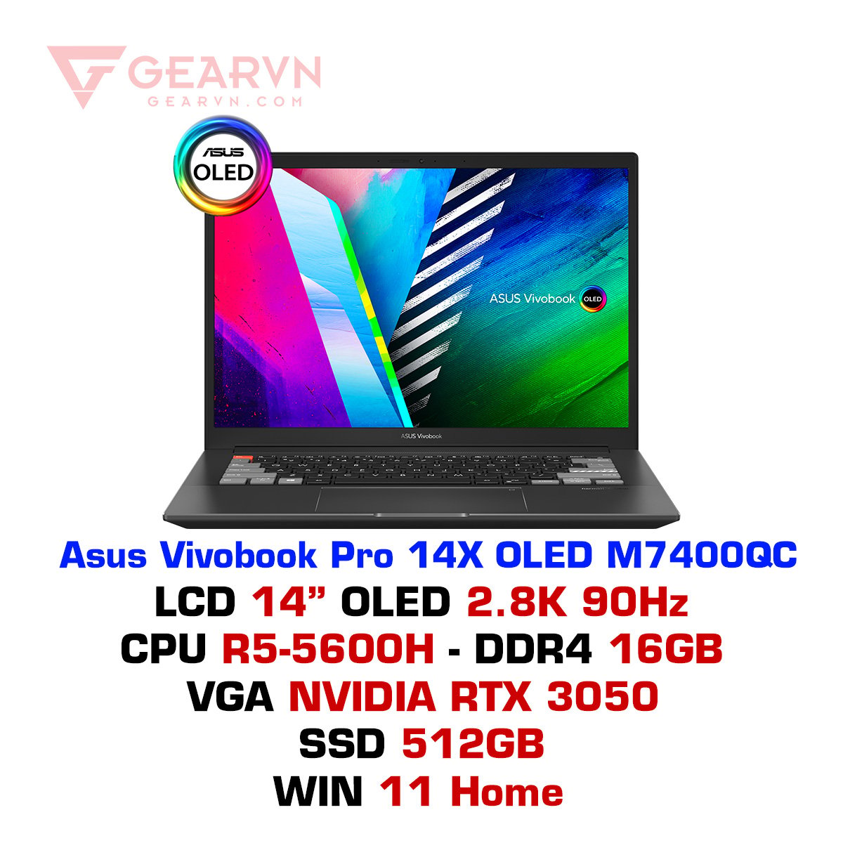 Laptop Asus Vivobook Pro 14X OLED M7400QC KM013W chính hãng, giá
