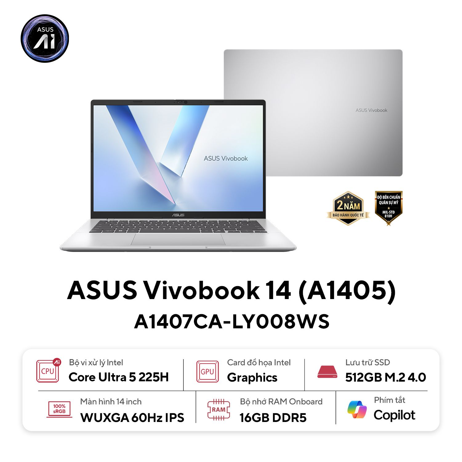 Laptop ASUS Vivobook 14 A1407CA LY008WS