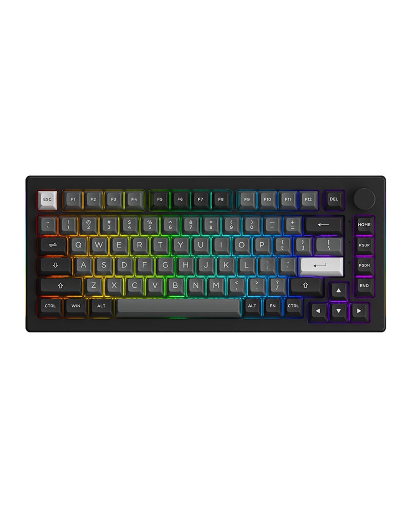 Bàn phím cơ AKKO 5075B Plus-S Black & Silver Akko Switch v3 Cream Yellow Pro