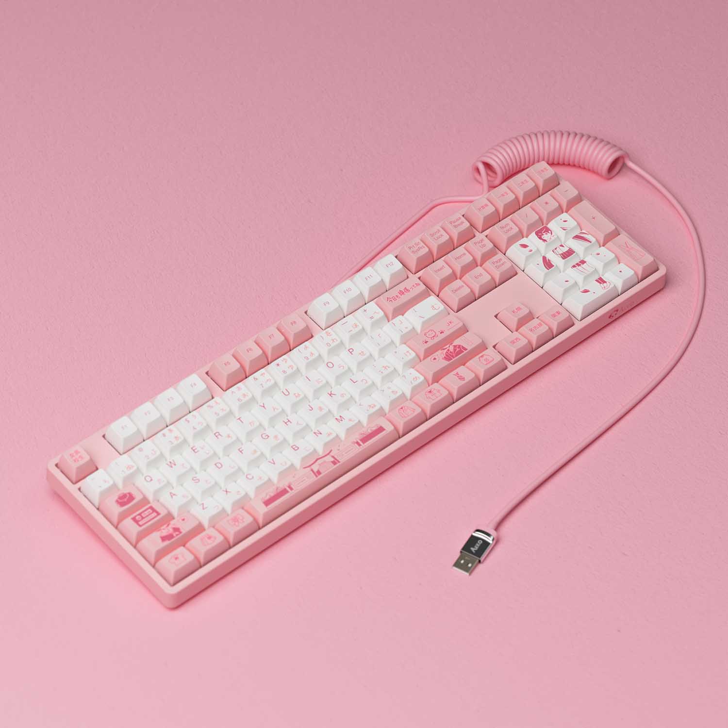 Dây cáp xoắn AKKO Coiled Cable Pink
