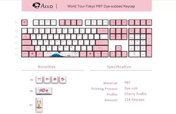  Phụ kiện Keycaps Set Akko World Tour Tokyo Dye-sub PBT 