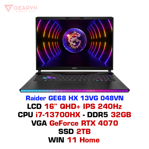  Laptop gaming MSI Raider GE68 HX 13VG 048VN 