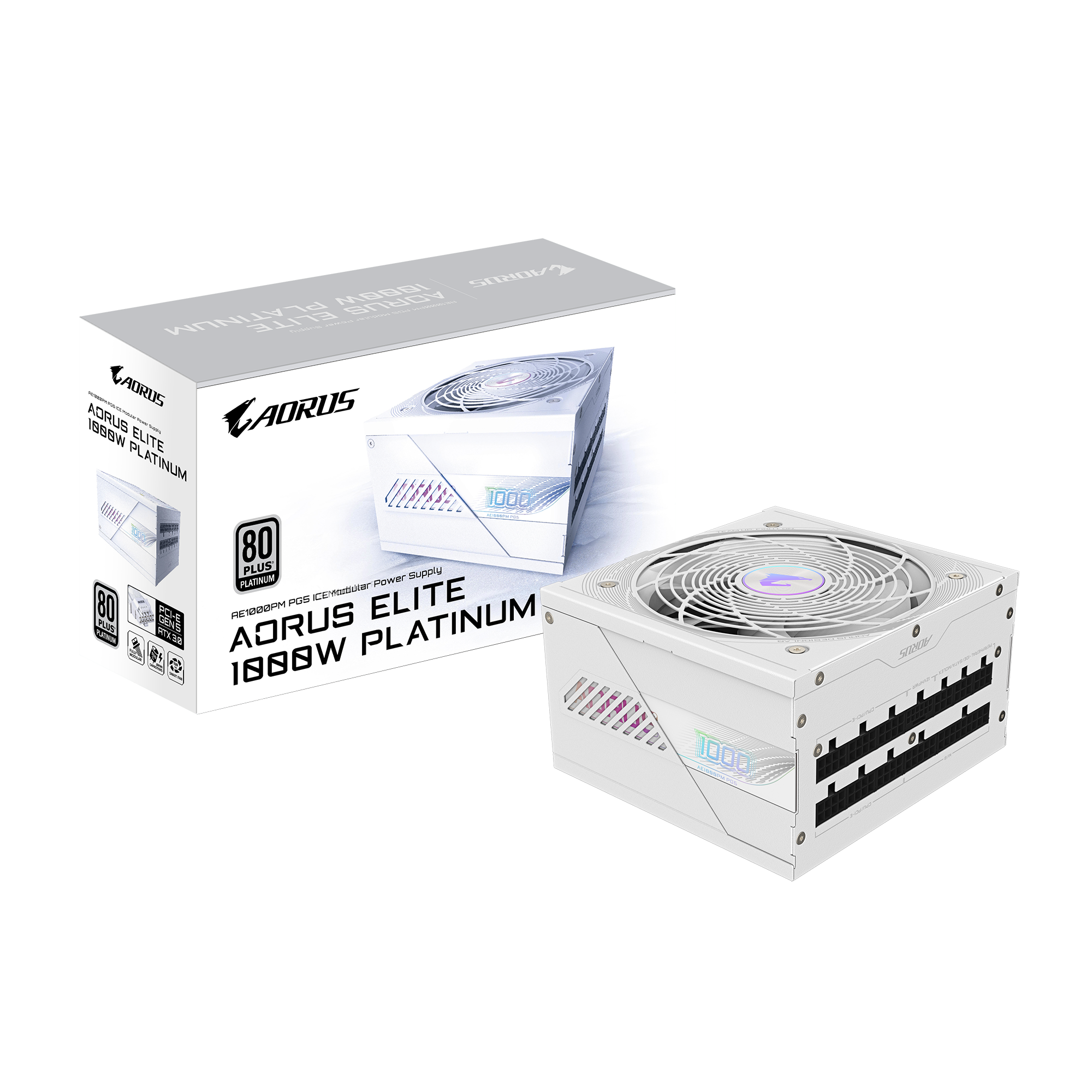 Nguồn máy tính GIGABYTE AORUS ELITE P1000W PCIe 5.0 ICE - 80 Plus Platinum - Full Modular (1000W)