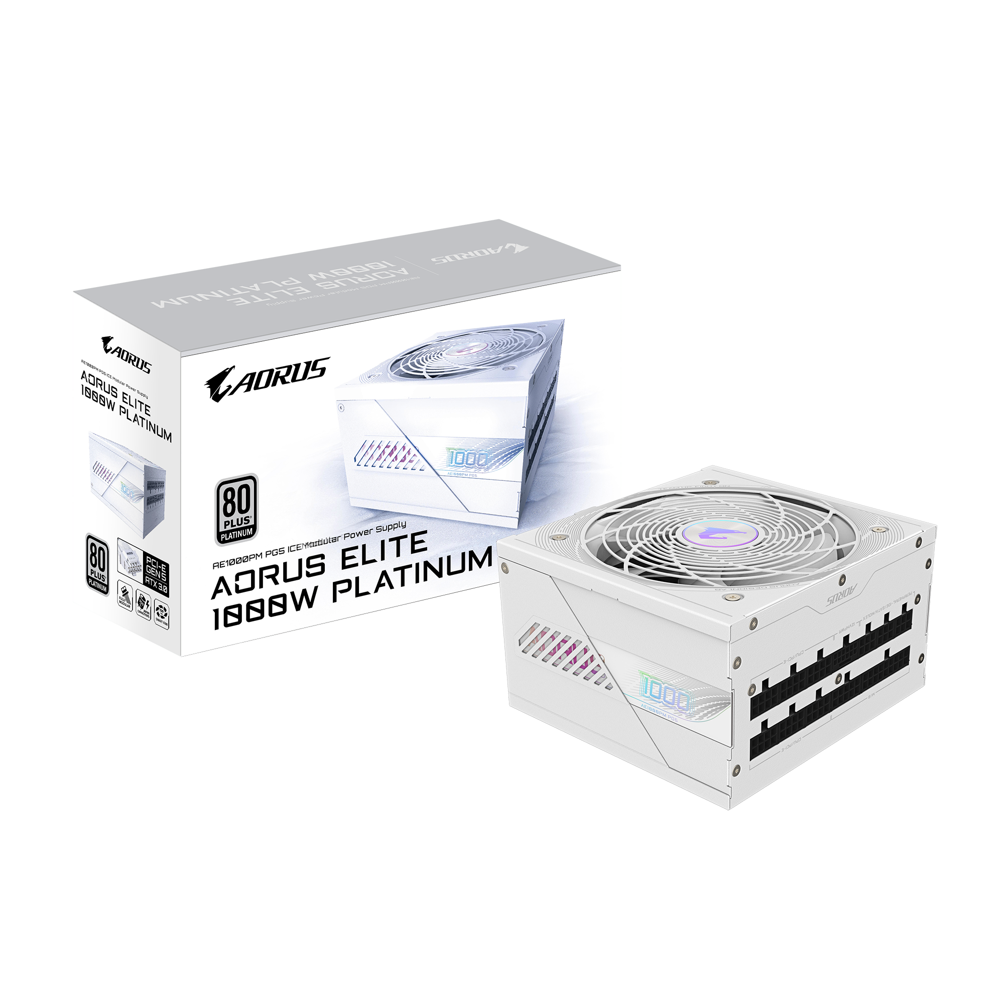 Nguồn Máy Tính Gigabyte Aorus Elite P1000W Pcie 5.0 Ice - 80 Plus Platinum - Full Modular (1000W)