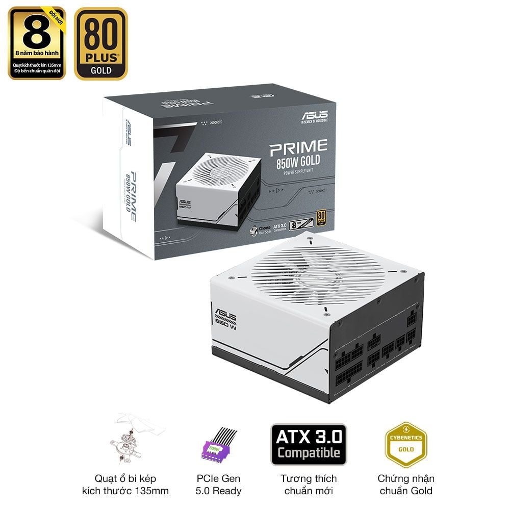 Nguồn Máy Tính Asus Prime 850W - 80 Plus Gold - Full Modular ( 850W )