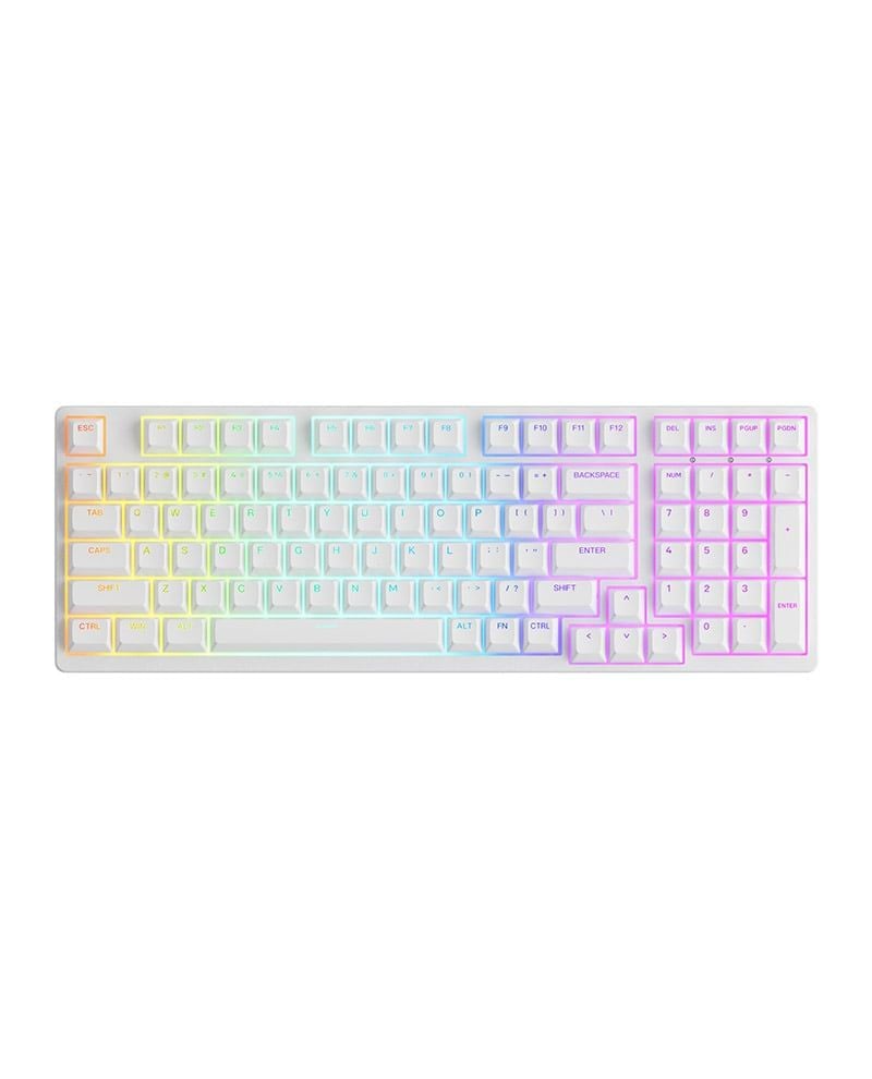 Bàn phím cơ AKKO 3098B Plus White Akko Switch v3 Cream Blue Pro