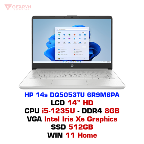  Laptop HP 14s DQ5053TU 6R9M6PA 