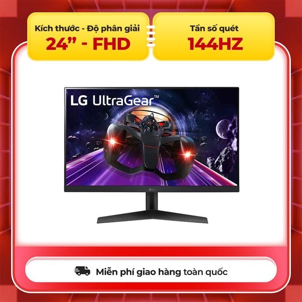  Màn hình LG 24GN60R-B 24" IPS 144Hz HDR10 Freesync chuyên game 