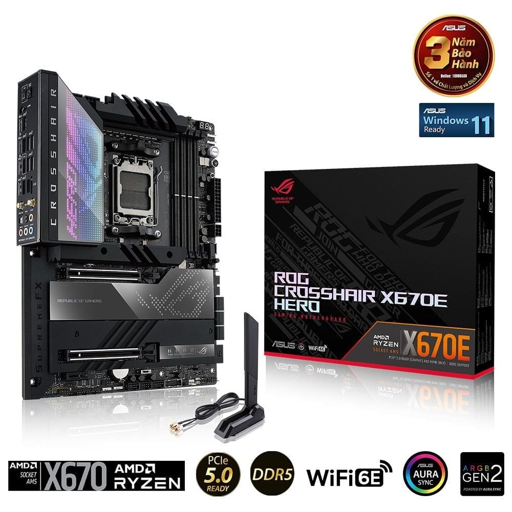 Bo Mạch Chủ Asus Rog Crosshair X670E Hero (Ddr5)