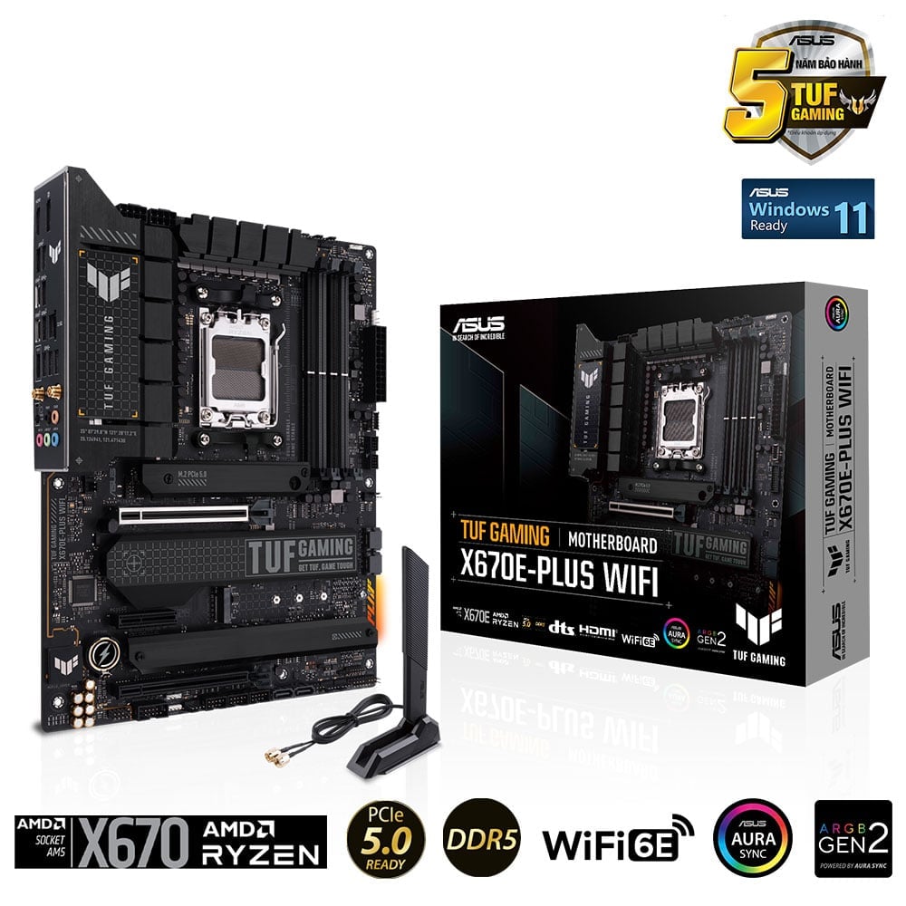 Bo mạch chủ ASUS TUF GAMING X670E-PLUS WIFI (DDR5)