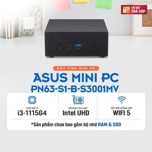  Máy tính để bàn ASUS Mini PC PN63-S1-B-S3001MV 