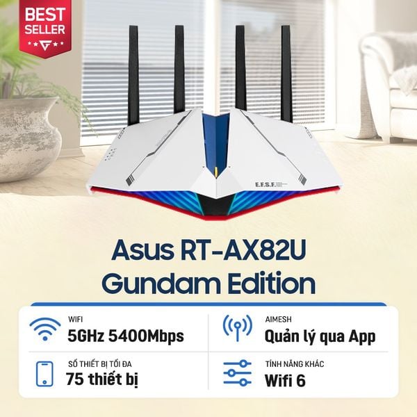  Bộ định tuyến WiFi 6 Asus RT-AX82U Gundam Edition 