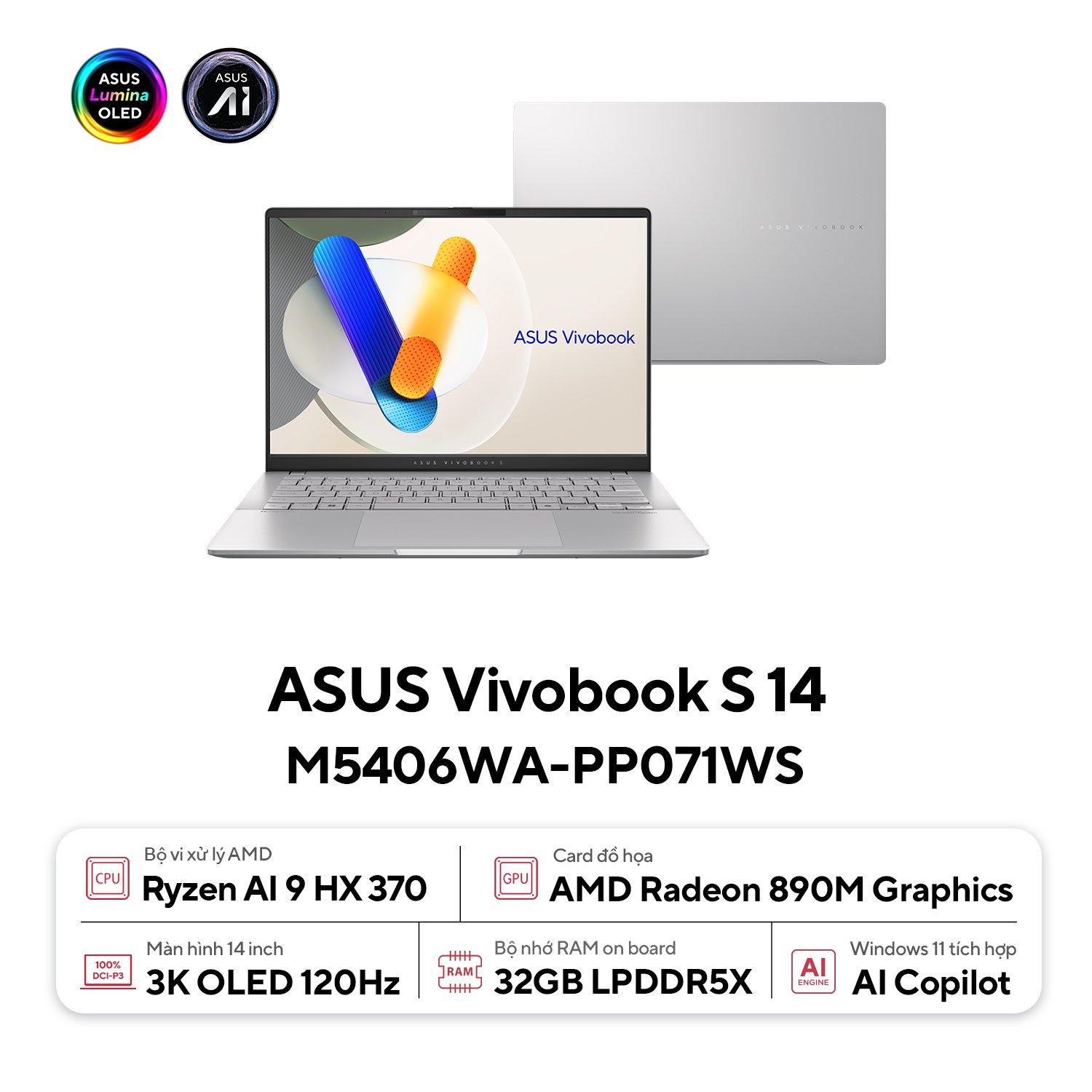 Laptop ASUS Vivobook S 14 OLED M5406WA PP071WS