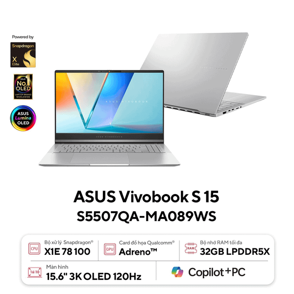  Laptop ASUS Vivobook S 15 OLED S5507QA MA089WS 