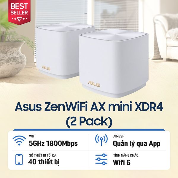 Bộ định tuyến MESH WiFi Asus ZenWiFi AX mini XD4 (W-2-PK)