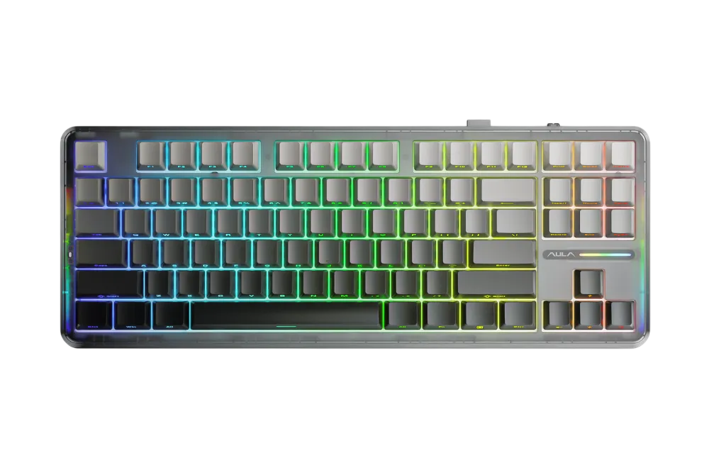 Bàn Phím Aula F87 Pro Black Gradient Grey Wood V4 Switch