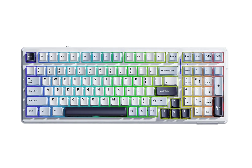 Bàn phím AULA F99 (Xanh dương + Trắng + Tím đậm/ Grey Wood V3 switch) F9908