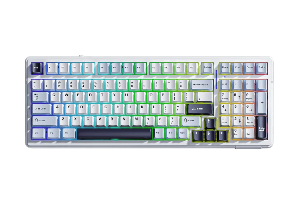 Bàn Phím Aula F99 (Xanh Dương + Trắng + Tím Đậm/ Grey Wood V3 Switch)
