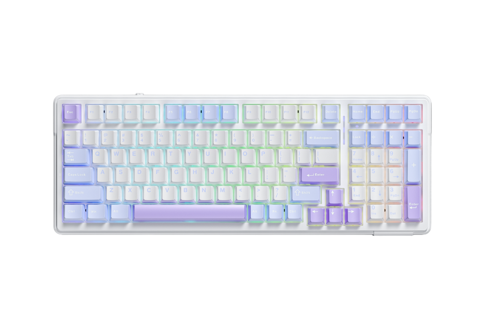 Bàn Phím Aula F99 (Xanh Dương + Trắng + Tím / Grey Wood V3 Switch)