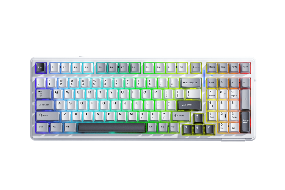 Bàn phím AULA F99 (Xám + Trắng + Xám đậm/ Grey Wood V3 Switch) F99GWG