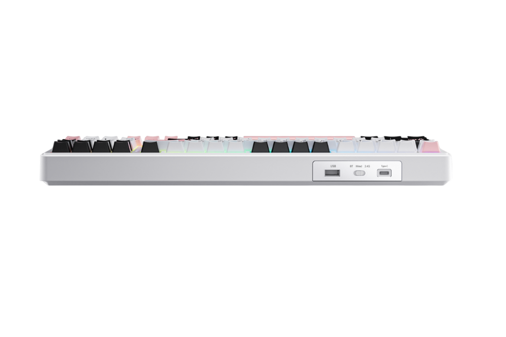 Bàn phím AULA F99 (Đen + Trắng + Hồng/ Grey Wood V3 switch)