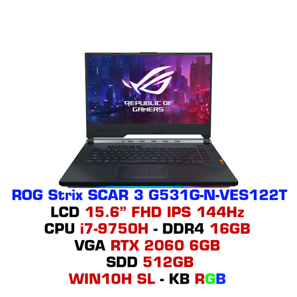  Laptop Gaming Asus ROG Strix SCAR 3 G531G-N-VES122T 