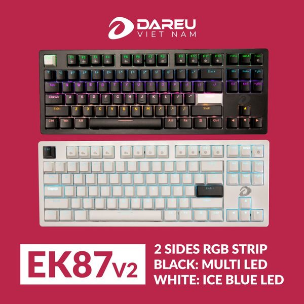  Bàn phím DareU EK87V2 White Brown Switch 